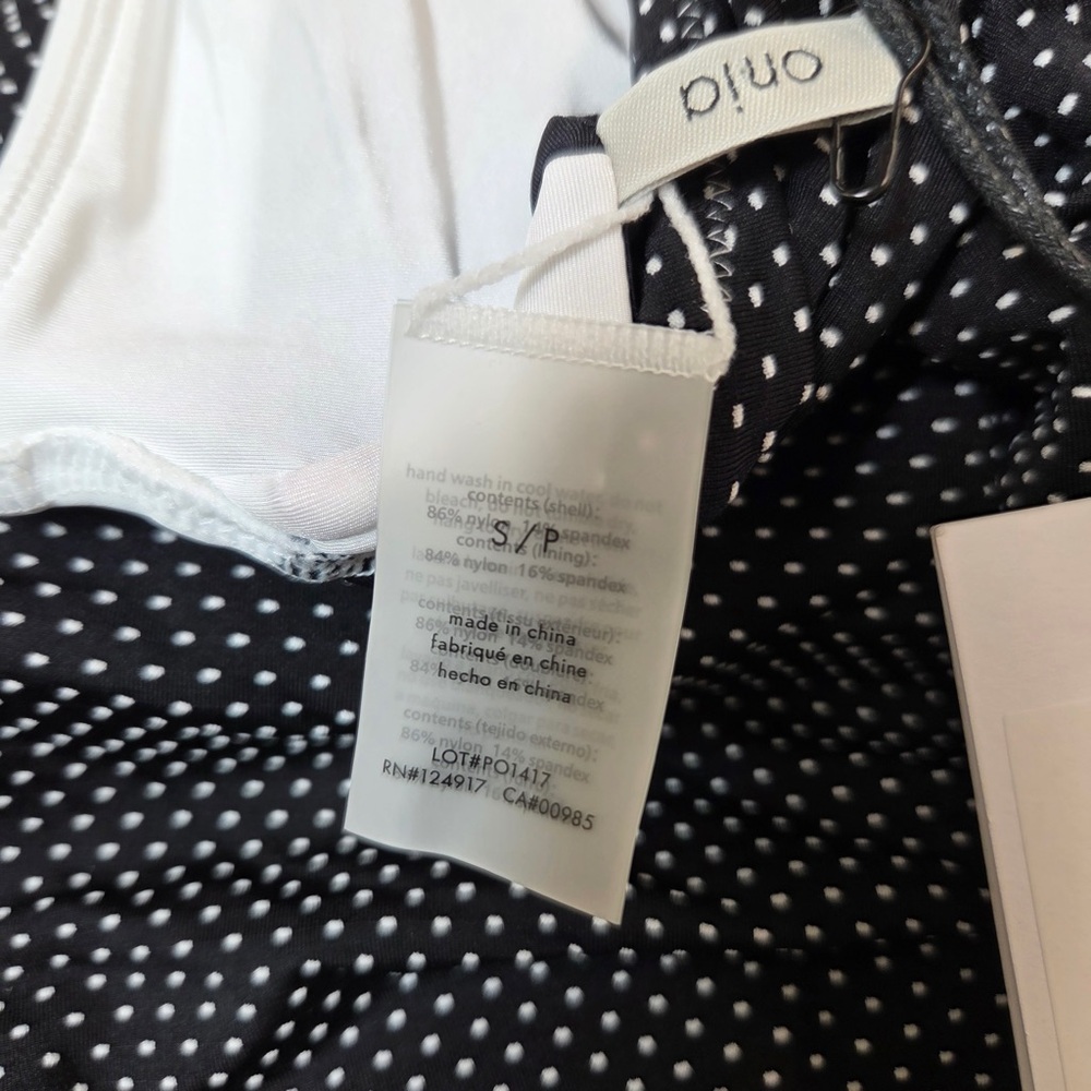 NWT ONIA Micro Polka Dot Melanie One Piece Swimsuit Black White Small 6574 - Picture 8 of 9